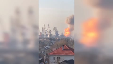 Russian ammunition is burning in the port of Berdyansk