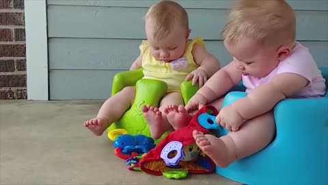 Funny Cute Twins Baby
