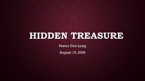Hidden Treasure (August 15, 2009)