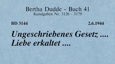 BD 3144 - UNGESCHRIEBENES GESETZ .... LIEBE ERKALTET ....