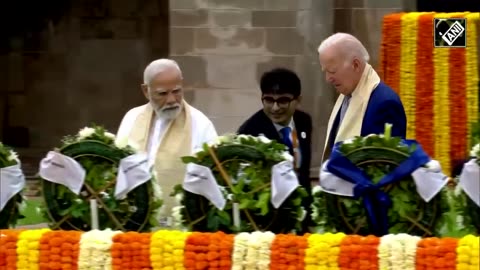 G20 Summit: Joe Biden, Rishi Sunak And Others Pay Tribute to Mahatma Gandhi at Rajghat