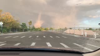 Family in vehicle capture tornado on camera in Davis, CA