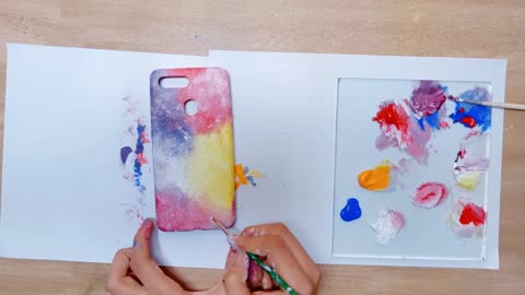 best painting on phone cover 🎨 | Drawing on phone case tutorial | customize phone case with acrylic