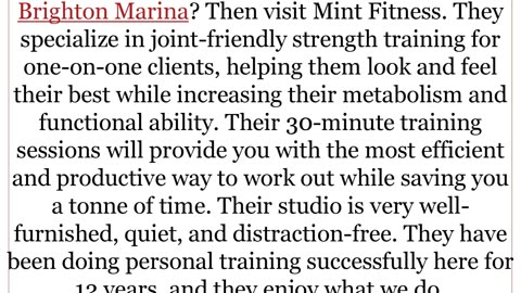 Best Personal Trainer Service in Brighton Marina