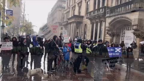 COP26 Glasgow Freedom Rally - 6th Nov 2021. Wind & Rain