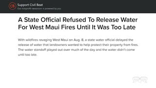 Mass Murder and the West Maui Land Grab