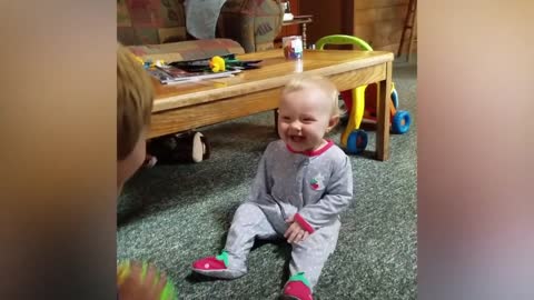 Baby playing ball with his mother laughing a lot, Funny, videos, Laughter, Laughter, Laughter