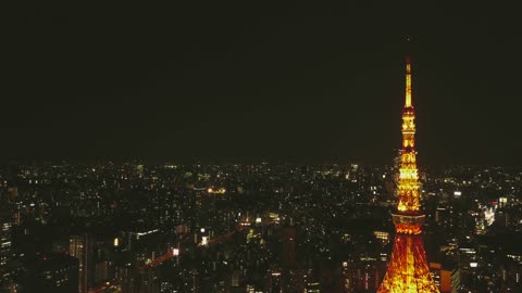 TOKYO DRONE | Night | TV Tower | #4K #tokyo #drone #tvtower