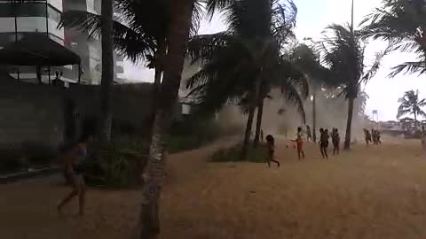 Waterspout Hits Brazilian Beach