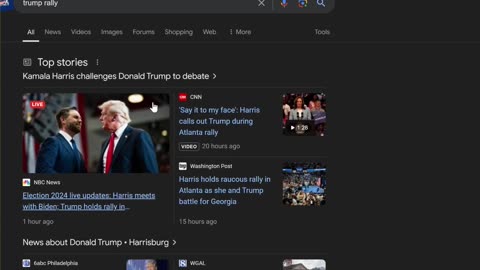 Google search "Trump Rally"