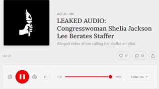 Profane Tirade from She-Jack: Congresswoman She-Jack-Lee Abuses Staffers in Leaked Audio