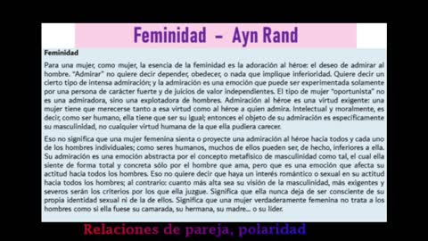 Mujer, feminidad - Ayn Rand (El rol femenino frente a un buen hombre) 🙋♀💋 💪 ( ͡👁️ ͜ʖ ͡👁️) 👊