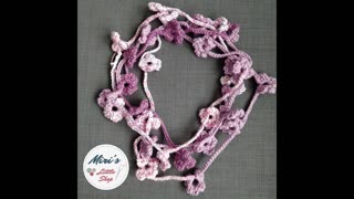 Crochet Infinity Necklace Flower Scarf