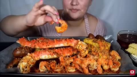 Asmr seafood boil king crab shrimp