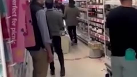 A shocked customer filmed the Sainsbury’s securitystaff biting a homles man