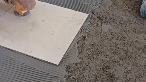 Installing ceramic floor tiles with cement #Ceramic# Tile_installation