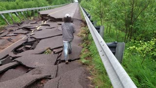 Road Destroyed After Fooding