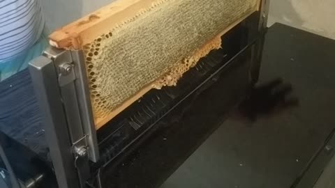 Uncapping honey frame