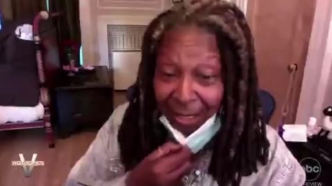 Whoopi Goldberg called into the View wearing a face mask in an empty room