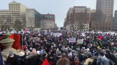 Thousands of students rally at Michigan Capitol to protest sports ban