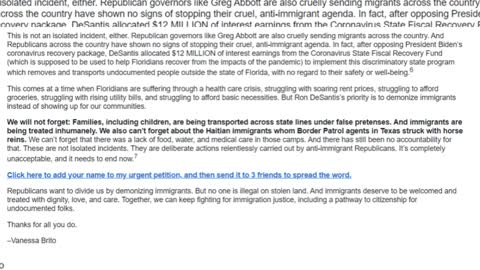 Ironic Political Emails - MoveOn Martha's Vineyard Immigrant Email - Silly Petition and Banter