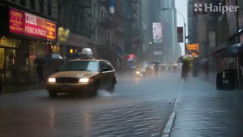 taxi passing the streets of united states