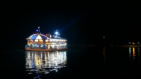 Floating Casino In Night River In Ras El Bar