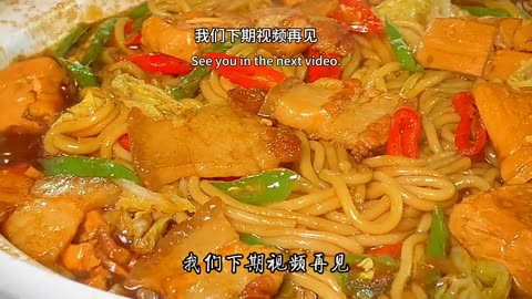 Chinese cuisine recipe, stewed cabbage and tofu with vermicelli, spicy and delicious, tofu tender