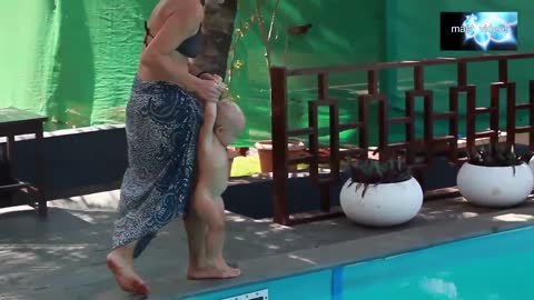 baby boy Funny Video Baby in Swimming Pool