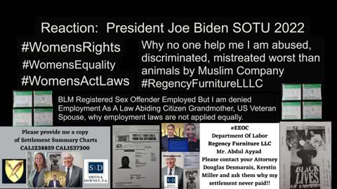 Reaction To SOTU 2022 / Regency Furniture LLC / EEOC / DLLR / Supreme Court