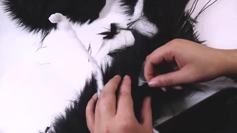 The Sewing Process Of Black Fur