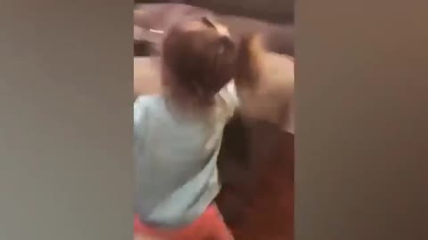 kid fail landing on sofa