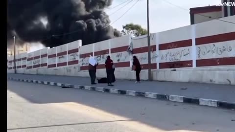 Palestinian Man being shot dead by Israeli Occupying Force whilst waving a white flag