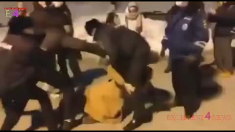 Russian protester is tackled to the ground to support & inspire these brave Russian women.