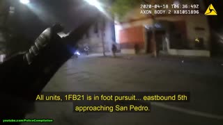 (2 Body Cams) Foot Chase & Take Down Of Armed Suspect