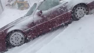 Guy Goes For A Cruise In His Convertible During Blizzard
