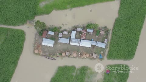 Assam Flood several houses and bridges