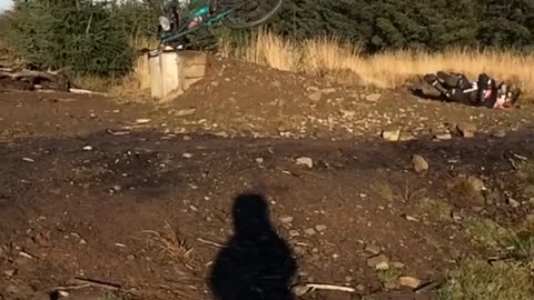 Biker faceplants after failed jump