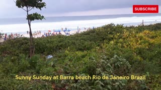 Sunny Sunday at Barra beach Rio de Janeiro Brazil