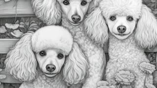 Dogs and Puppies Grayscale Coloring Book