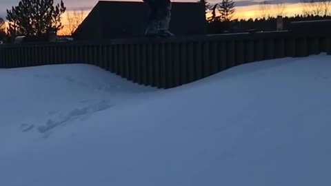 Fence Backflip Ends With Face Straight Into Snow