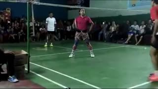 Playing badminton with flashing shoes [part 3]