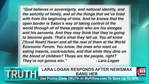 Lara Logan responds to newsmax after they ban her from the network