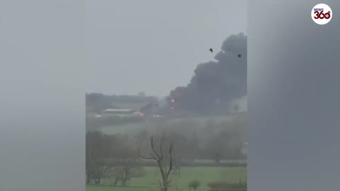 Huge explosion sends fireball soaring into the sky at a farm in Shropshire