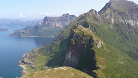 Mountain ridge with steep cliffs (From a Drone)