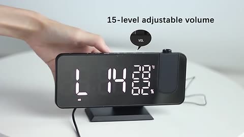 3 Color LED Digital Alarm Clock Multifunctional Radio Projection With Temperature