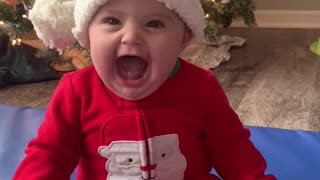 Hilarious mad baby Santa stands up for herself