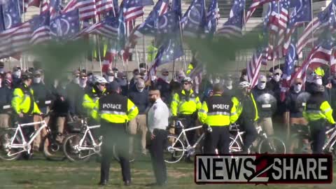 "Patriot Front" marching at the Capital in Washington, DC, chanting "reclaim America"