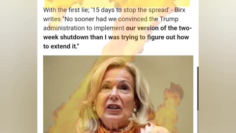 Dr. Birx admits to lying about the Science behind Covid