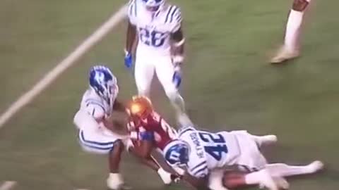 Referee almost makes a tackle in the Duke vs Boston College game